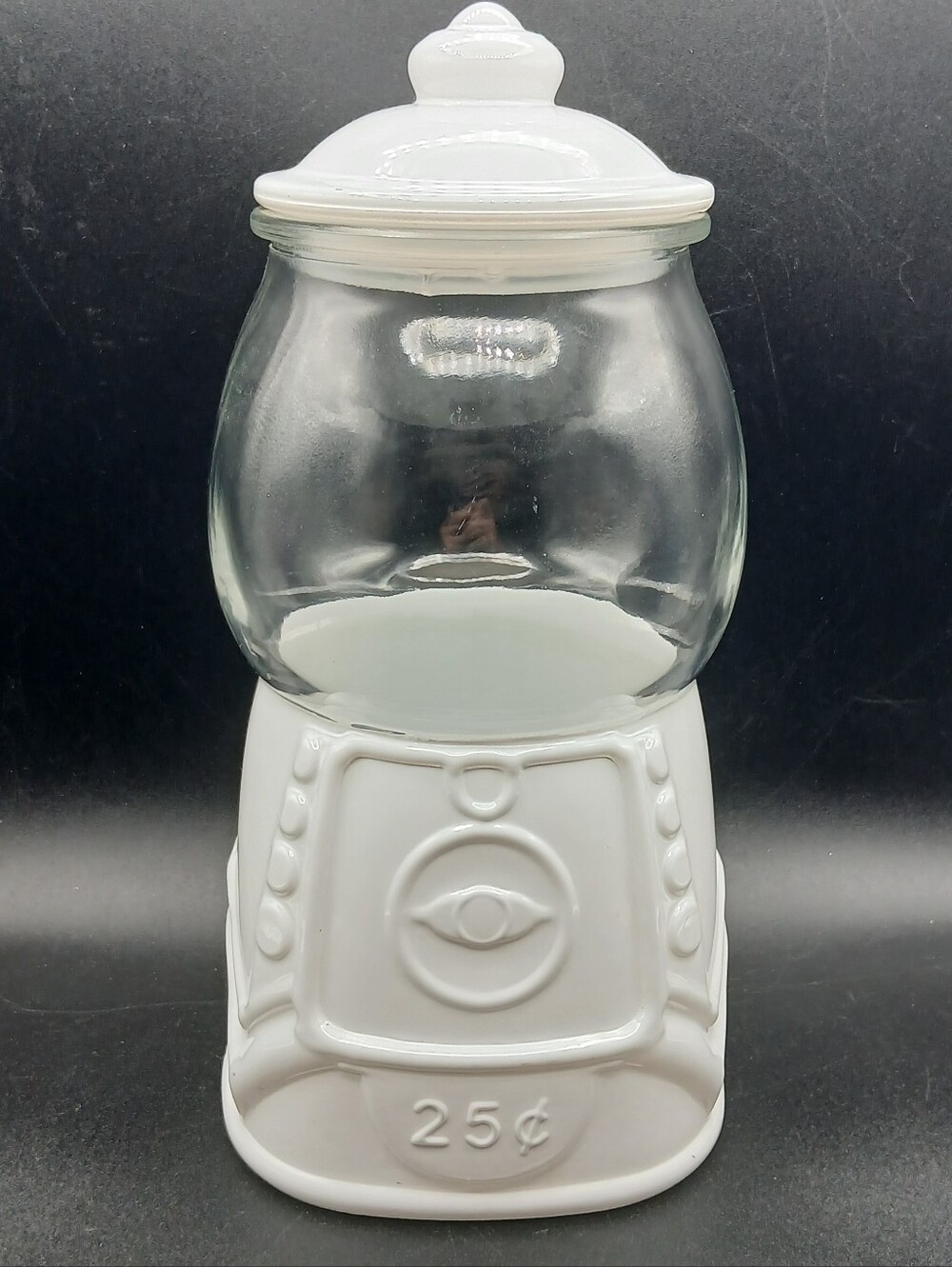 Target Bullseye Playground Faux Gum Ball Machine 9" White Glass Candy Jar
